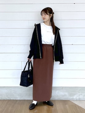 「アイテム（パーカー）」を使った、ひらりぃ❀さん（レディース・152cm・20代）の秋コーディネート