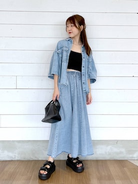 「アイテム（スカート）」を使った、ひらりぃ❀さん（レディース・152cm・20代）の夏コーディネート