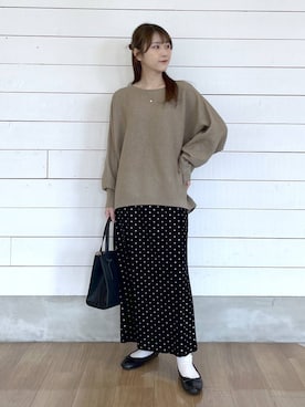 「アイテム（バレエシューズ）」を使った、ひらりぃ❀さん（レディース・152cm）の秋コーディネート