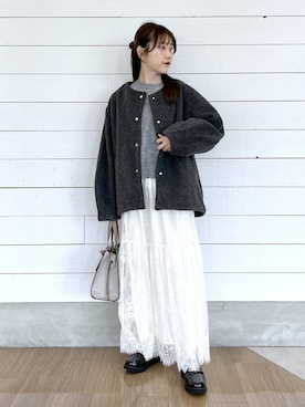 「アイテム（ノーカラーコート）」を使った、ひらりぃ❀さん（レディース・152cm・20代）の秋コーディネート