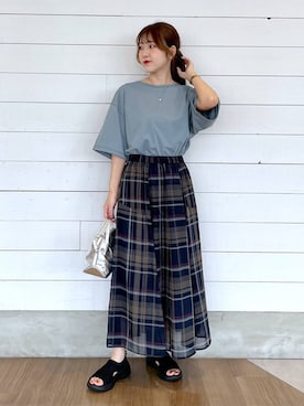 「骨格ナチュラル」｜ひらりぃ❀さん（レディース・152cm）の夏コーディネート