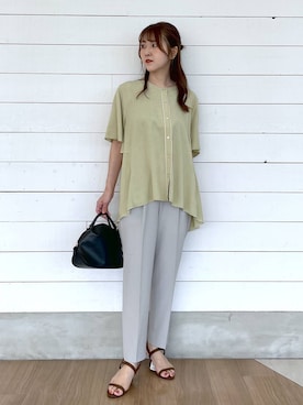 「骨格ナチュラル」｜ひらりぃ❀さん（レディース・152cm）の夏コーディネート