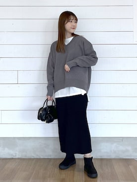 「GLOBAL WORK（グローバルワーク）のアイテム（スカート）」を使った、ひらりぃ❀さん（レディース・152cm）の冬コーディネート