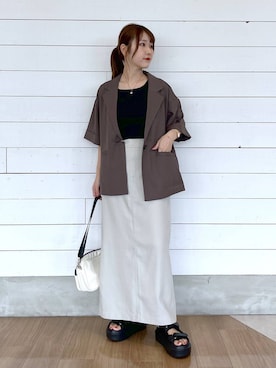 「GLOBAL WORK（グローバルワーク）のアイテム（ジャケット/アウター）」を使った、ひらりぃ❀さん（レディース・152cm）の夏コーディネート