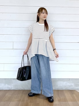 「GLOBAL WORK（グローバルワーク）のアイテム（パンツ）」を使った、ひらりぃ❀さん（レディース・152cm）の夏コーディネート