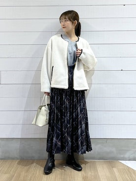 「GLOBAL WORK（グローバルワーク）のアイテム（ブルゾン）」を使った、ひらりぃ❀さん（レディース・152cm）の冬コーディネート