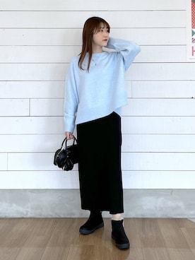 「GLOBAL WORK（グローバルワーク）のアイテム（スカート）」を使った、ひらりぃ❀さん（レディース・152cm）の冬コーディネート