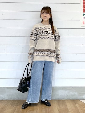 「GLOBAL WORK（グローバルワーク）のアイテム（ローファー）」を使った、ひらりぃ❀さん（レディース・152cm）の冬コーディネート