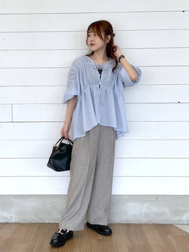 「アイテム（タンクトップ）」を使った、ひらりぃ❀さん（レディース・152cm・20代）の夏コーディネート