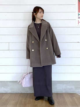 「アイテム（チェスターコート）」を使った、ひらりぃ❀さん（レディース・152cm・20代）の冬コーディネート
