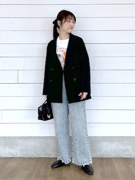 「GLOBAL WORK（グローバルワーク）のアイテム（ジャケット/アウター）」を使った、ひらりぃ❀さん（レディース・152cm）の春コーディネート