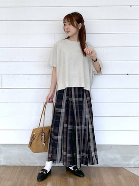 「アイテム（ローファー）」を使った、ひらりぃ❀さん（レディース・152cm・20代）の夏コーディネート