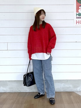 「GLOBAL WORK（グローバルワーク）のアイテム（帽子）」を使った、ひらりぃ❀さん（レディース・152cm）の冬コーディネート