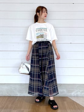 「骨格ナチュラル」｜ひらりぃ❀さん（レディース・152cm）の夏コーディネート