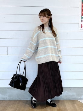 「GLOBAL WORK（グローバルワーク）のアイテム（スカート）」を使った、ひらりぃ❀さん（レディース・152cm）の冬コーディネート