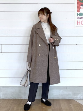 「アイテム（モカシン/デッキシューズ）」を使った、ひらりぃ❀さん（レディース・152cm・20代）の冬コーディネート