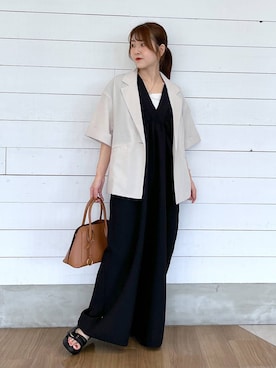 「アイテム（つなぎ/オールインワン）」を使った、ひらりぃ❀さん（レディース・152cm・20代）の夏コーディネート