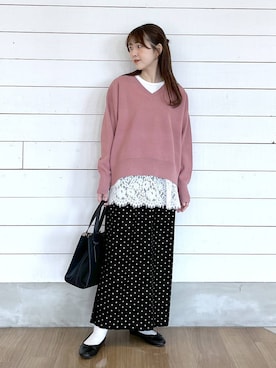 「おでかけ」｜「アイテム（スウェット）」を使った、ひらりぃ❀さん（レディース・152cm）の秋コーディネート