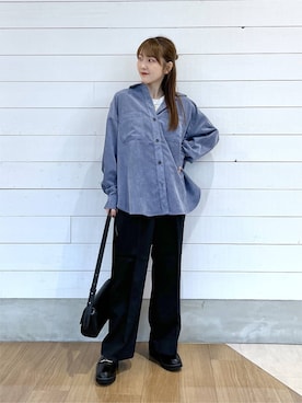 「GLOBAL WORK（グローバルワーク）のアイテム（シャツ/ブラウス）」を使った、ひらりぃ❀さん（レディース・152cm）の秋コーディネート