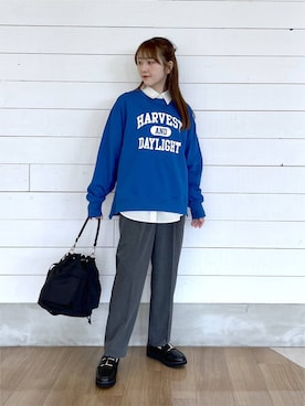 「GLOBAL WORK（グローバルワーク）のアイテム（その他パンツ）」を使った、ひらりぃ❀さん（レディース・152cm）の秋コーディネート