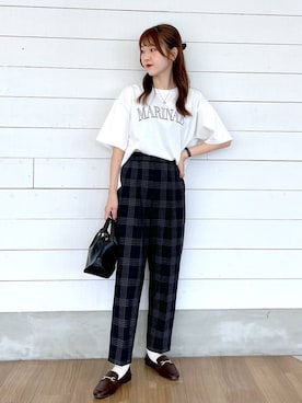 「アイテム（ローファー）」を使った、ひらりぃ❀さん（レディース・152cm）の夏コーディネート