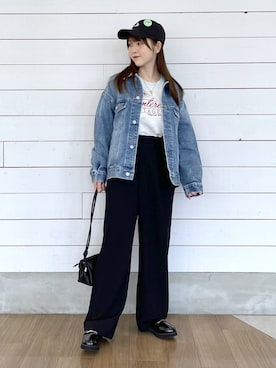 「GLOBAL WORK（グローバルワーク）のアイテム（ジャケット/アウター）」を使った、ひらりぃ❀さん（レディース・152cm）の春コーディネート