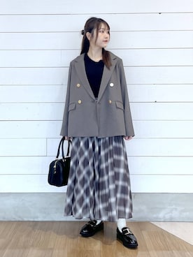 「GLOBAL WORK（グローバルワーク）のアイテム（ジャケット/アウター）」を使った、ひらりぃ❀さん（レディース・152cm）の秋コーディネート
