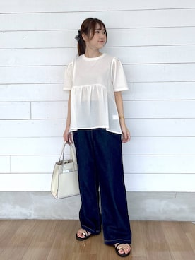 「骨格ナチュラル」｜ひらりぃ❀さん（レディース・152cm）の夏コーディネート