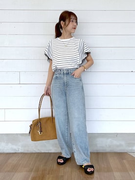 「アイテム（ボストンバッグ）」を使った、ひらりぃ❀さん（レディース・152cm・20代）の夏コーディネート