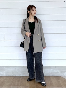 「おでかけ」｜「アイテム（バレエシューズ）」を使った、ひらりぃ❀さん（レディース・152cm）の秋コーディネート