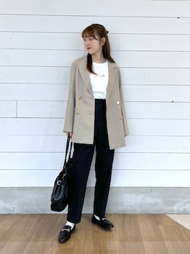 「GLOBAL WORK（グローバルワーク）のアイテム（ジャケット/アウター）」を使った、ひらりぃ❀さん（レディース・152cm）の秋コーディネート
