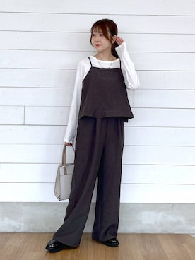 「アイテム（オールインワン・サロペット）」を使った、ひらりぃ❀さん（レディース・152cm）の秋コーディネート