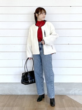 「骨格ナチュラル」｜ひらりぃ❀さん（レディース・152cm）の冬コーディネート