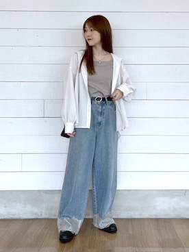 「GLOBAL WORK（グローバルワーク）のアイテム（パンツ）」を使った、ひらりぃ❀さん（レディース・152cm）の秋コーディネート