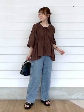 「骨格ナチュラル」｜ひらりぃ❀さん（レディース・152cm）の夏コーディネート