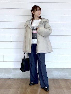 「おでかけ」｜「アイテム（バレエシューズ）」を使った、ひらりぃ❀さん（レディース・152cm）の秋コーディネート