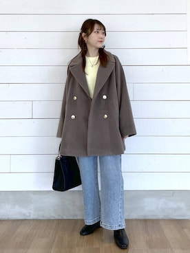 「アイテム（チェスターコート）」を使った、ひらりぃ❀さん（レディース・152cm・20代）の冬コーディネート