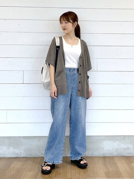 「GLOBAL WORK（グローバルワーク）のアイテム（パンツ）」を使った、ひらりぃ❀さん（レディース・152cm）の夏コーディネート