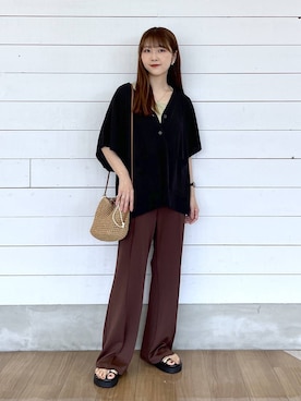 「GLOBAL WORK（グローバルワーク）のアイテム（パンツ）」を使った、ひらりぃ❀さん（レディース・152cm）の夏コーディネート