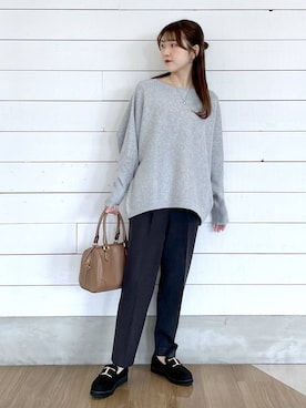 「GLOBAL WORK（グローバルワーク）のふわふわHugmeドルマンプルオーバー/595406（ニット/セーター）」を使った、ひらりぃ❀さん（レディース・152cm）の冬コーディネート