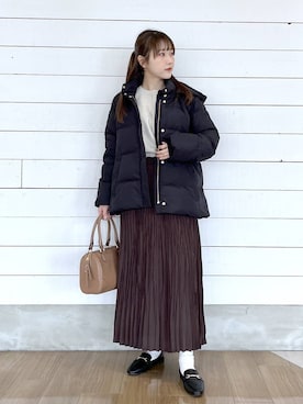 「アイテム（ボストンバッグ、ベージュ系）」を使った、ひらりぃ❀さん（レディース・152cm）の秋コーディネート