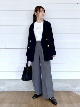 「骨格ナチュラル」｜ひらりぃ❀さん（レディース・152cm）の秋コーディネート