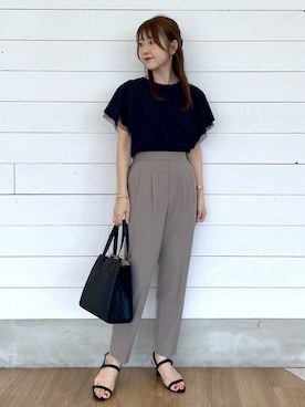 「GLOBAL WORK（グローバルワーク）のアイテム（パンツ）」を使った、ひらりぃ❀さん（レディース・152cm）の夏コーディネート