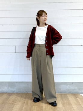 「GLOBAL WORK（グローバルワーク）のアイテム（その他パンツ）」を使った、ひらりぃ❀さん（レディース・152cm）の秋コーディネート