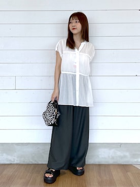 「骨格ナチュラル」｜ひらりぃ❀さん（レディース・152cm）の夏コーディネート