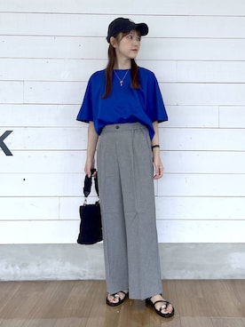 「GLOBAL WORK（グローバルワーク）のアイテム（トップス）」を使った、ひらりぃ❀さん（レディース・152cm）の夏コーディネート