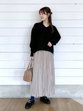 「おでかけ」｜「アイテム（スウェット）」を使った、ひらりぃ❀さん（レディース・152cm）の秋コーディネート