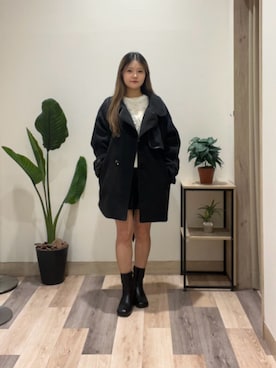 「アイテム（ジャケット/アウター）」を使った、saraさん（レディース・154cm）の冬コーディネート