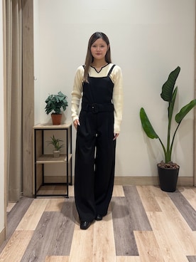 「アイテム（つなぎ/オールインワン）」を使った、saraさん（レディース・154cm）の秋コーディネート