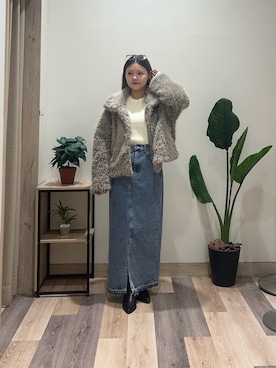 「アイテム（ジャケット/アウター）」を使った、saraさん（レディース・154cm）の冬コーディネート